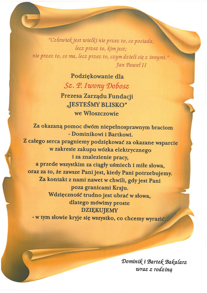 Od Dominika i Bartka Bakalarz wraz z rodziną